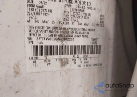 2022 Ford Maverick Xl from USA, damaged, VIN 3FTTW8E99NRB02230